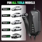 Tera 2025 New Level 2 Charger for Tesla 40A 25FT NACS ETL FCC Most Compact NEMA 14-50 Plug & NEMA 5-15 Level 1 Waterproof Patent IP66 Lightweight Portable EV Charger for Tesla Y/3/S/X Cybertruck P04