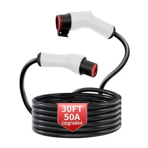 WenStorm 30FT Extension Cord 240V for Tesla, Compatible with Tesla Model X/Y/3/S, Long Charging Extension Cable for Tesla Home Charging and Mobile Charger(30FT,White)