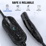 Tera Electric Vehicle Charger for Tesla: Level 2 32A 240V for NACS All Models 3 Y S X NEMA 14-50 Plug Portable & Wall Connector Dual Use Wi-Fi Enabled 25FT Cable P01