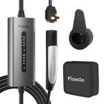 FlowGo Tesla Charger 40A Level 2 EV Charger NACS 240V with 14-50 Plug 25 FT Cable 9.6KW Portable Tesla Charging Equipment 15-40 Amps Adjustable Current Mobile Electric Car Chargers for Model 3/S/Y