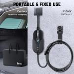 Tera Electric Vehicle Charger for Tesla: Level 2 32A 240V for NACS All Models 3 Y S X NEMA 14-50 Plug Portable & Wall Connector Dual Use Wi-Fi Enabled 25FT Cable P01
