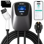 JEEKVISEN Level 2 EV Charger 48Amp 240V NEMA 14-50 Plug: Electric Vehicle Charging Station with APP Control, WiFi Enabled EVSE, RFID Card - Compatible with Tesla and All EV Brands (Gray)
