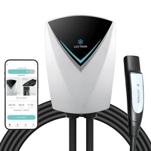Lectron Tesla (NACS) V-Box Pro Electric Vehicle Charging Station (WiFi) 48 Amp with App Control - Level 2 EV Charger (240V) with NEMA 14-50 Plug/Hardwired Compatible with All Tesla Models S/3/X/Y