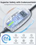EVDANCE Level 2 EV Charger for Tesla Models, 24Amp 240V NEMA 14-30 Plug, 25FT Cable with Remote-Open Charge Port, 6-24A Adjustable EV Charging Station for Home/Garage Use, IP66 Waterproof