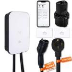 EVCHANGO Level 2 EV Charger, 48 Amp & 240V EV Charger Level 2, NEMA 14-50 Plug, Metal Case Enclosure, Indoor/Outdoor, Tesla Adapter EV Level 2 Charger, 2.4GWiFi/RFID/App Level 2 EV Charger 25' Cord