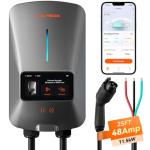 WOLFBOX Level 2 EV Charger 48 Amp - Smart Display, RFID Card, 25ft Cable, Outdoor/Indoor, Hardwired EV Charger Level 2, WiFi Enabled Electric Car Charger, 240V Electric Vehicle Charging Stations
