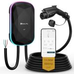 RIPPLEON Level 2 EV Charger 48 Amp 11.5KW J1772 Hardwired 240V Home Electric Car Charger Smart WiFi Enabled Electric Vehicle Charging Station ETL FCC EnergyStar Certified with 25ft Cable Black