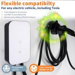 EVCHANGO Level 2 EV Charger, 48 Amp & 240V EV Charger Level 2, NEMA 14-50 Plug, Metal Case Enclosure, Indoor/Outdoor, Tesla Adapter EV Level 2 Charger, 2.4GWiFi/RFID/App Level 2 EV Charger 25' Cord