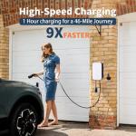 EVCHANGO Level 2 EV Charger, 48 Amp & 240V EV Charger Level 2, NEMA 14-50 Plug, Metal Case Enclosure, Indoor/Outdoor, Tesla Adapter EV Level 2 Charger, 2.4GWiFi/RFID/App Level 2 EV Charger 25' Cord