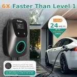 NexCyber Level 2 EV Charger(WiFi APP/Plug-Play), 32A, 25ft Cable ETL Certified, 240V NEMA 14-50p Plug/Hardwired, Home Level 2 EVSE Car Charger w/ J1772 Connector, Electric Vehicle Charging Stations