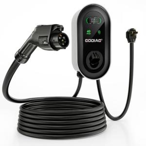 GODIAG Home Level 2 EV Charger, 40Amp, 9.6kw 240V, Wall-Mount Electric Vehicle Charging Station with 25FT Cable-40inch NEMA 14-50 Plug