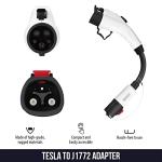 Lectron - Tesla to J1772 Adapter, Max 40A & 250V - Compatible with Tesla High Powered Connector, Destination Charger, and Mobile Connector (White)