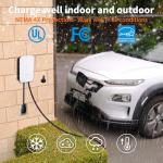 EVCHANGO Level 2 EV Charger, 48 Amp & 240V EV Charger Level 2, NEMA 14-50 Plug, Metal Case Enclosure, Indoor/Outdoor, Tesla Adapter EV Level 2 Charger, 2.4GWiFi/RFID/App Level 2 EV Charger 25' Cord