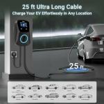 Tera for Tesla Electric Vehicle (EV) Charger: Level 2 J1772 2024 Fully Upgraded ETL Energy Star 48A with Manual Setting Amps & Schedule on Unit 240V