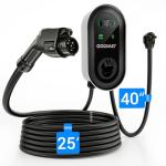 GODIAG Home Level 2 EV Charger, 40Amp, 9.6kw 240V, Wall-Mount Electric Vehicle Charging Station with 25FT Cable-40inch NEMA 14-50 Plug