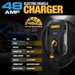 DEWALT Electric Vehicle Level 2 EV Charger up to 48 Amps 240V, App Control Bluetooth & Wi-Fi, CSA Certified Indoor/Outdoor Hardwired Wall Mounted Charging Station with 25 ft. Cable