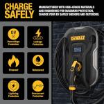 DEWALT Electric Vehicle Level 2 EV Charger up to 48 Amps 240V, App Control Bluetooth & Wi-Fi, CSA Certified Indoor/Outdoor Hardwired Wall Mounted Charging Station with 25 ft. Cable
