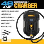 DEWALT Electric Vehicle Level 2 EV Charger up to 48 Amps 240V, App Control Bluetooth & Wi-Fi, CSA Certified Indoor/Outdoor Hardwired Wall Mounted Charging Station with 25 ft. Cable