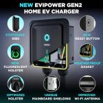 EVIQO EV Charger Level 2 48 Amp - Level 2 EV Charger Hardwired, 240V Electric Vehicle Charging Stations, J1772 Chargers 11.5kW, Wall EV Chargers for Home, EVSE EV Charging Station 25' Cord - Gen 2