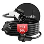 Wissandric EV Charger Extension Cable 25FT 50A Level 2 - Heavy Duty J1772 Extension Cord, 240V Waterproof 8 Gauge UL Certified EV Charging Extension Cord (25FT,50A)