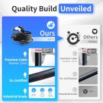 Wissandric EV Charger Extension Cable 25FT 50A Level 2 - Heavy Duty J1772 Extension Cord, 240V Waterproof 8 Gauge UL Certified EV Charging Extension Cord (25FT,50A)