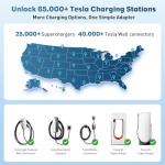 Upgraded 2-in-1 Tesla to CCS & J1772 Adapter DC/AC Fast Charging, Compatible with Tesla Superchargers & Tesla High Powered Connectors, Destination Chargers & Mobile Connectors