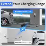 Wissandric EV Charger Extension Cable 25FT 50A Level 2 - Heavy Duty J1772 Extension Cord, 240V Waterproof 8 Gauge UL Certified EV Charging Extension Cord (25FT,50A)