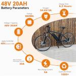 LGECOLFP 48V 20AH Lithium ion Battery Pack with USB Port 5Pin Battery Base XT60 Plug 30A BMS Fit for 1000W-250W Motor