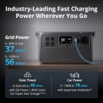 DJI Power 1000 V2 Portable Power Station, 1024Wh LFP Battery, Compact Size, 2600W Stable Output, 0-80% Recharge in 37 Mins, Electric Generator for Home, Camping, RVs, Off-Grid