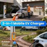 Traenvir Portable EV Charger Level 2, 40Amp EV Charger for All SAE J1772 EVs, 240V 9.6KW Electric Vehicle Charging Stations with NEMA 14-50 Plug, Smart App Control for Adjustable Current, 25FT Cable