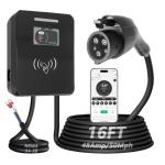 Vickxsii Level 2 EV Charger Electric Vehicle Charging Stations Hardwired 48 Amp 240V NEMA 14-50 J1772 Connector 11.5KW Wall-Mounted EV Charger FCC ETL ROHS Certified for EVs/PHEVs (WiFi APP/Plug-Play)