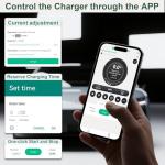 RUTU Ev Charger Level 2 J1772 Chargers, 48 Amp Level 2 Ev Charger Hardwired Up to 11.5Kw, Smart Electric Car Chargers with Flexible 25Ft Cable, 240v WiFi Enabled Electric Vehicle Charging Stations