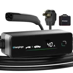 Chargingo Tesla Charger Level 1-2 EV Charger,120V-240V,40A, NEMA 5-15 & 6-20 Plug,25FT
