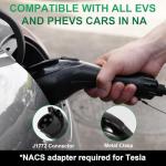 RUTU Ev Charger Level 2 J1772 Chargers, 48 Amp Level 2 Ev Charger Hardwired Up to 11.5Kw, Smart Electric Car Chargers with Flexible 25Ft Cable, 240v WiFi Enabled Electric Vehicle Charging Stations