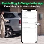 LEISHENG ENERGY Level 2 EV Charger for J1772, 240V Electric Car Charger, NEMA 14-50P 48A Plug, 25FT Cable, IP65, APP