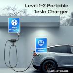 Chargingo Tesla Charger Level 1-2 EV Charger,120V-240V,40A, NEMA 5-15 & 6-20 Plug,25FT
