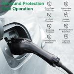 RUTU Ev Charger Level 2 J1772 Chargers, 48 Amp Level 2 Ev Charger Hardwired Up to 11.5Kw, Smart Electric Car Chargers with Flexible 25Ft Cable, 240v WiFi Enabled Electric Vehicle Charging Stations