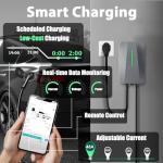 LEISHENG ENERGY Level 2 EV Charger for J1772, 240V Electric Car Charger, NEMA 14-50P 48A Plug, 25FT Cable, IP65, APP