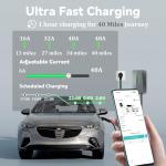 LEISHENG ENERGY Level 2 EV Charger for J1772, 240V Electric Car Charger, NEMA 14-50P 48A Plug, 25FT Cable, IP65, APP