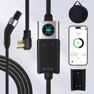 Level 2 EV Charger for Tesla,32Amp 240V 7.68kW NACS EV Chargers, NEMA 14-50 Plug, Adjustable Current,25ft Cord - Portable/Home NACS Connector Electric Car(EV) for Model X/Y/3/S