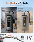 WOLFBOX Level 2 Tesla Charger 32A,Portable ev Charger Station with ETL Certified,25FT Cable,NACS,208V-240V,NEMA 14-50R Plug Adapter(PE32T)