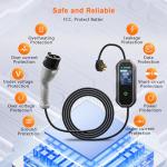 HUSTIAN Level 2 EV Charger 40 Amp 110-240V 30ft Cable NEMA 14-50P, Mobile Portable Electric Vehicle Charger Plug-in Home EV Charging Station for SAE J1772 Evs Adjustable Current ﻿