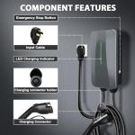 LEISHENG ENERGY Level 2 EV Charger for J1772, 240V Electric Car Charger, NEMA 14-50P 48A Plug, 25FT Cable, IP65, APP