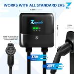 Zapvolt Level 2 EV Charger - 40Amp 240V 25FT Electric Vehicle Charging Station, Cable Smart Wall EV Chargers Level 2 for Home, RFID Card, WiFi Enabled, NEMA 14-50 - 9.6kW EVSE J1772, UL