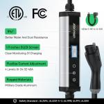 JEEKVISEN Level 1/2 EV Charger, 9.6kW 40A 240V, 25' Cable, ETL Certified,NEMA 14-50 & 5-15 Plug,Adjustable 16A-40A, J1772 Portable EV Charging Station for Home/Outdoor Use