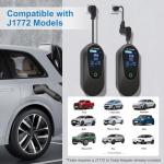 40 Amp Level 2 / Level 1 Portable EV Charger Station for SAE J1772 EV Cars (240 Volt, 25ft Cable), FCC and UL Certified, with NEMA 14-50 Plug and 5-15 to 6-20 Plug Options and J1772 to Tesla Adapter