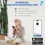 Zapvolt Level 2 EV Charger - 40Amp 240V 25FT Electric Vehicle Charging Station, Cable Smart Wall EV Chargers Level 2 for Home, RFID Card, WiFi Enabled, NEMA 14-50 - 9.6kW EVSE J1772, UL