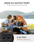 Apowking Portable Power Station 300W Rated(600W Peak), 256Wh LiFePO4 Battery, Solar Powered Power Bank with 2 AC Outlet 110V Pure Sine Wave, Solar Generator for Home Outdoor Camping Emergency
