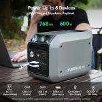Dabbsson 768Wh Portable Power Station,Solar Generator,Up to 900W AC Output,1.5X Extended Runtime,Recharge 100% in 1.6 Hrs, 600L Semi-Solid LiFePO4,EPS,100W USB-C,for Camping RV Home