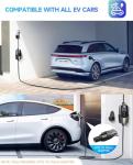 EVDANCE Level 2 EV Charger 40Amp, 240V 9.6KW Portable Electric Vehicle Charging Stations with NEMA 14-50P, 25FT Cable Adjustable Current/Timing Delay Home Electric Car Charger for J1772 BEVs/PHEVs